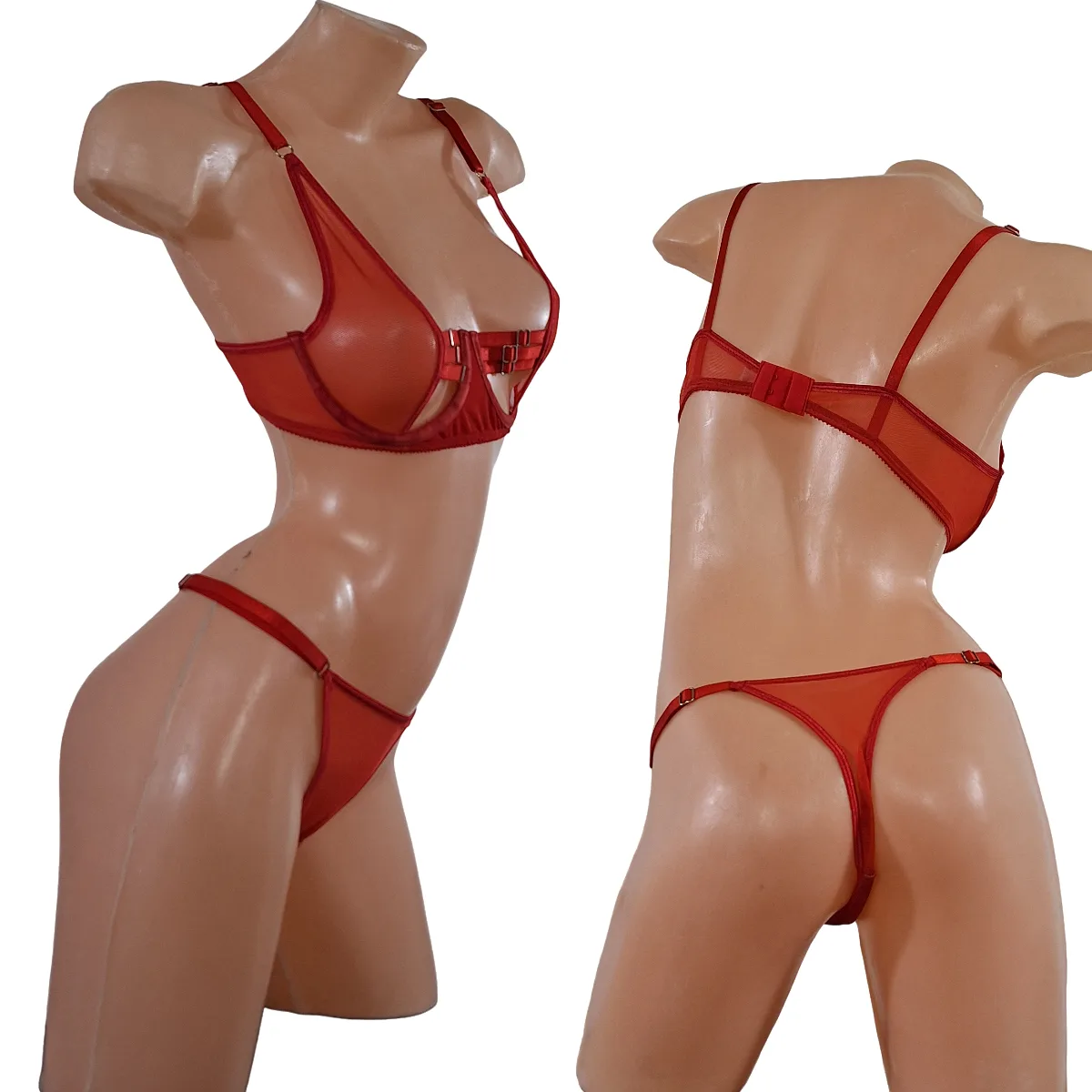 Conjunto Minifalda Portaligas Arnes Transparente (art 2041) Talle 85 al 120: imagen 3