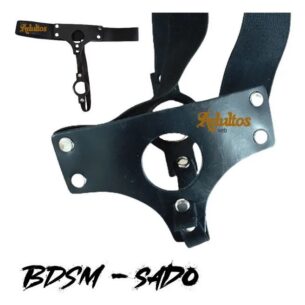Arnés Doble Strap On de Cuero para Cambio de Roles: imagen 4