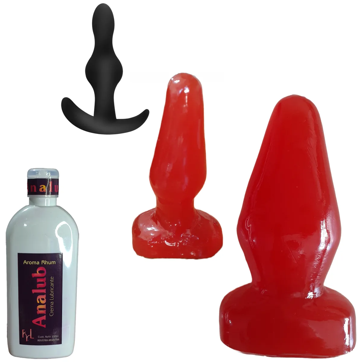 Kit Anal Total + 3 Plug + Gel Anal Lubricante Dilatador