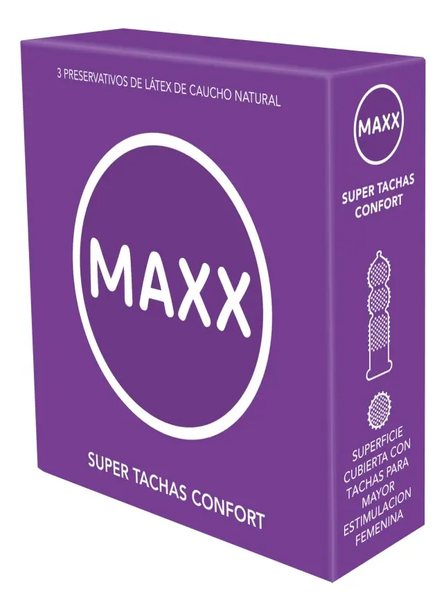 Preservativos Maxx Super Tachas Confort - Caja x3